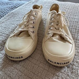 Balenciaga Beige Canvas Sneakers